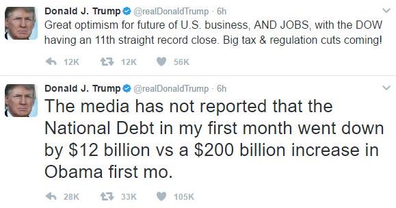 Απίστευτος Τραμπ: Μέσα σε έναν μήνα μείωσα το δημόσιο χρέος των ΗΠΑ κατά 12 δισ. δολάρια [εικόνα] | iefimerida.gr 0