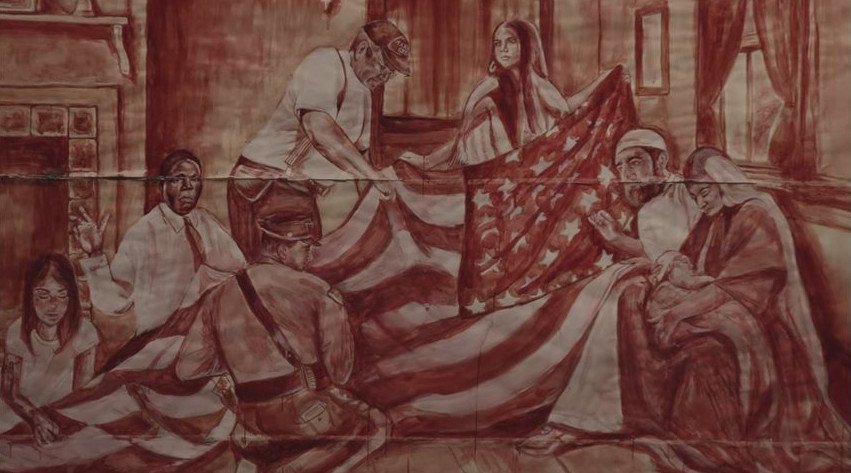 50 άνθρωποι έδωσαν αίμα για να ζωγραφίσουν μία τοιχογραφία κατά του Τραμπ [εικόνες]  | iefimerida.gr 4