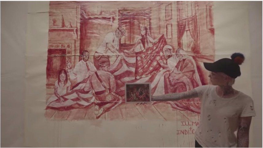 50 άνθρωποι έδωσαν αίμα για να ζωγραφίσουν μία τοιχογραφία κατά του Τραμπ [εικόνες]  | iefimerida.gr 3