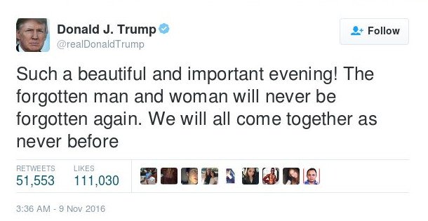 Το πρώτο tweet του Τραμπ ως προέδρου των ΗΠΑ [εικόνα] | iefimerida.gr 0