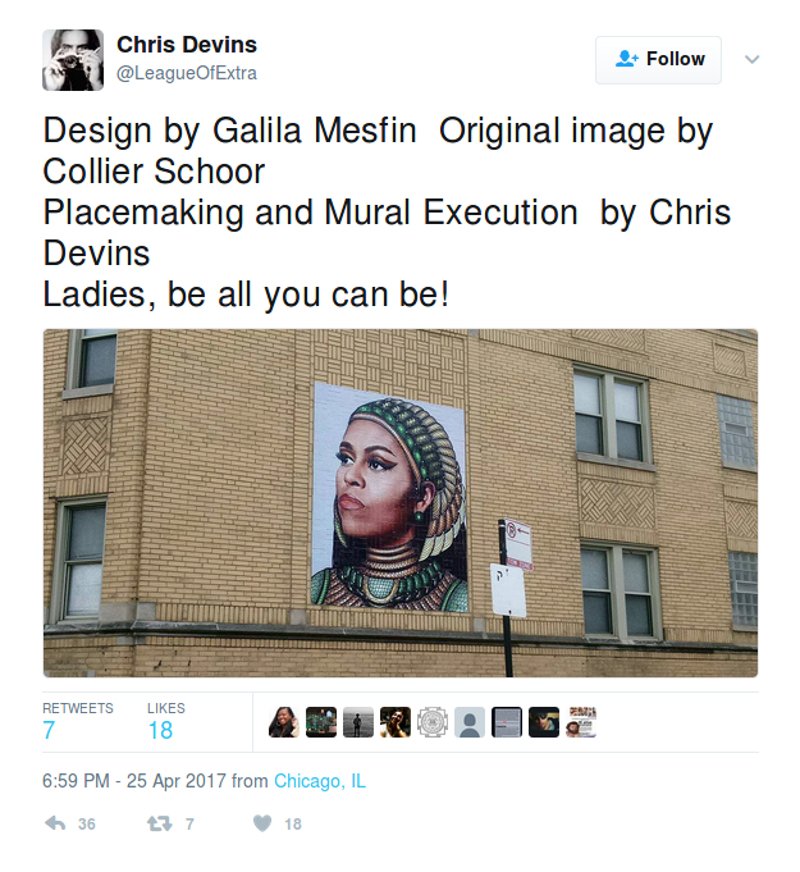 Σάλος στα social media για την τοιχογραφία της Μισέλ Ομπάμα ως... Κλεοπάτρας [εικόνες] | iefimerida.gr 2