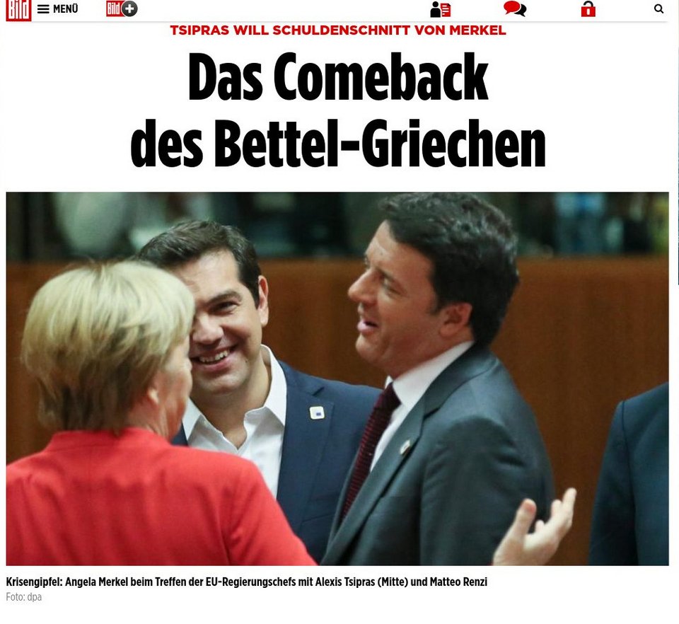 Bild για τη συνάντηση Τσίπρα-Μέρκελ: Η επιστροφή του επαίτη Ελληνα | iefimerida.gr 0