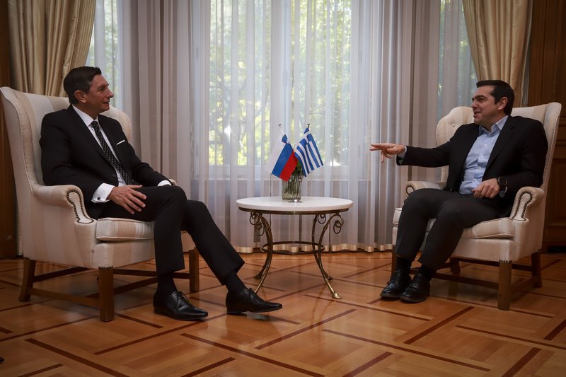 Συνάντηση του με τον Σλοβένο Πρόεδρο Μπόρουτ Πάχορ, στο Μέγαρο Μαξίμου