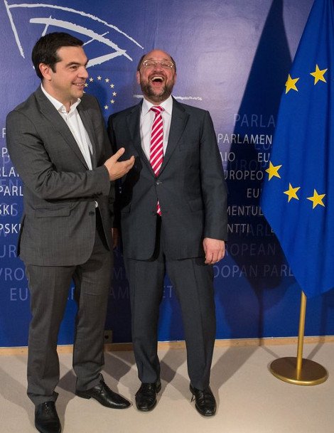 Χαρές και χαμόγελα Τσίπρα με Σουλτς και Φερχόφσταντ αλλά στηρίζει τον Γιούνκερ [εικόνες] | iefimerida.gr 1