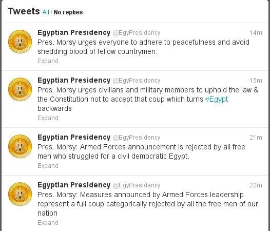 Τα τελευταία tweets του Προέδρου Μόρσι πριν τον... εξαφανίσουν σε άγνωστη κατεύθυνση [εικόνα] | iefimerida.gr 0