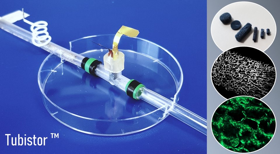 Η συσκευή με την ονομασία Tubistor (Transistor in a Tube) περικλείει τα προς μελέτη κύτταρα μέσα σε ένα ηλεκτροχημικό τρανζίστορ από ένα μαλακό πολυμερές σπογγώδες υλικό,