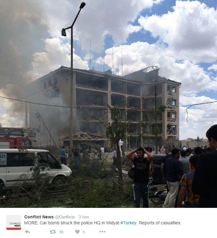 Νέα τρομοκρατική επίθεση στην Τουρκία -Ισοπέδωσαν αστυνομικό τμήμα - 3 νεκροί, 30 τραυματίες[εικόνες] | iefimerida.gr 2