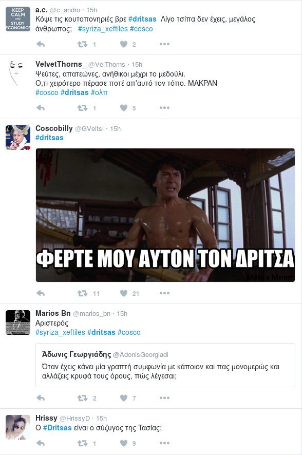 Αγριο τρολάρισμα Δρίτσα στο Τwitter μετά το αλαλούμ με την COSCO [εικόνες] | iefimerida.gr 0