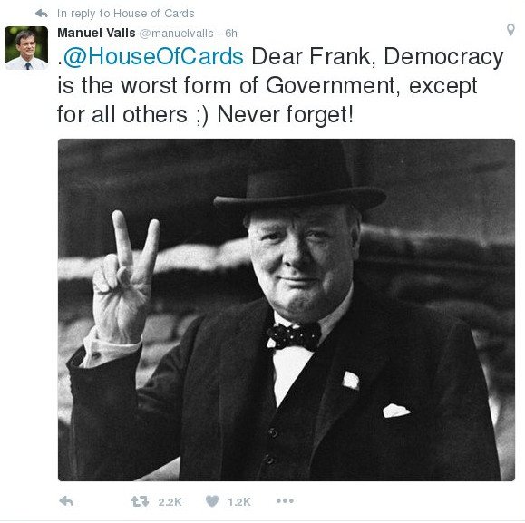 «House of Cards» εναντίον Μανουέλ Βαλς στο Τwitter -Τι μηνύματα αντάλλαξαν | iefimerida.gr 1