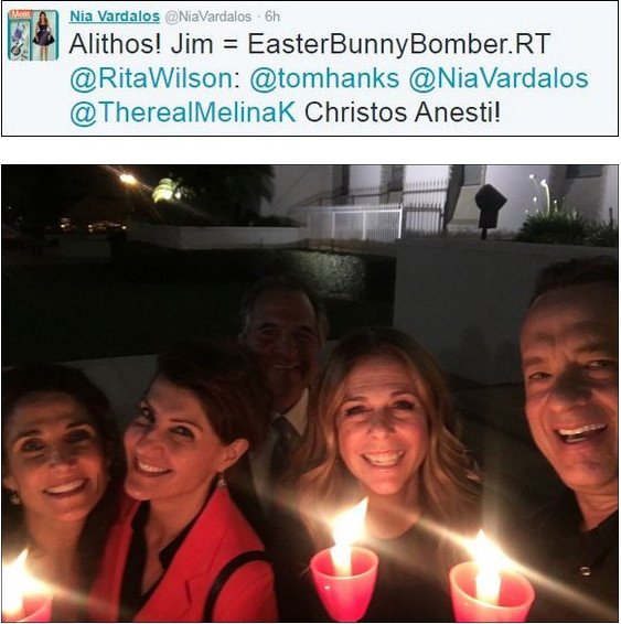 Τομ Χανκς-Νία Βαρντάλος: Ευχήθηκαν «Χριστός Ανέστη» στα ελληνικά [εικόνες] | iefimerida.gr 0