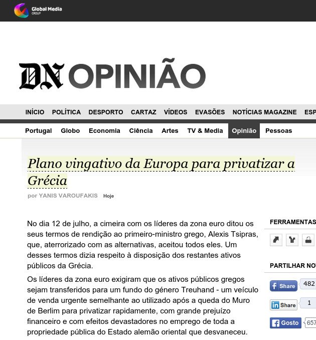 Κι άλλη δουλειά βρήκε ο Βαρουφάκης -Αρθρογράφος και σε πορτογαλική εφημερίδα  | iefimerida.gr 2