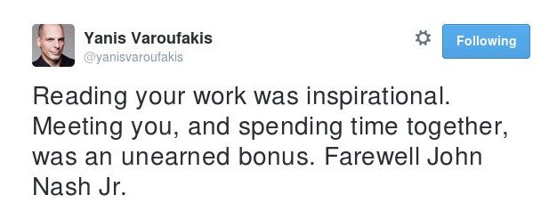 Το «αντίο» του Βαρουφάκη στον Τζον Νας [εικόνα] | iefimerida.gr 0