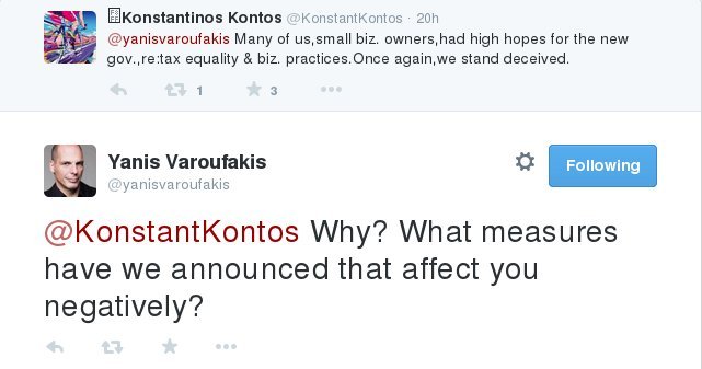 Η απάντηση του Βαρουφάκη στα παράπονα μικρομεσαίου επιχειρηματία [εικόνες] | iefimerida.gr 0