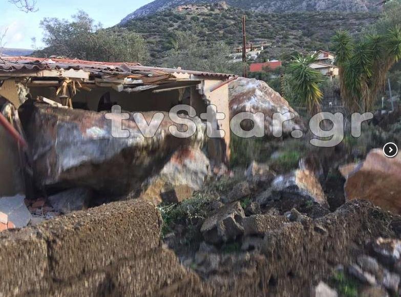 Κατολίσθηση στη Βοιωτία: Τεράστιος βράχος αποκολλήθηκε και έπεσε πάνω σε σπίτι [εικόνες] | iefimerida.gr 3