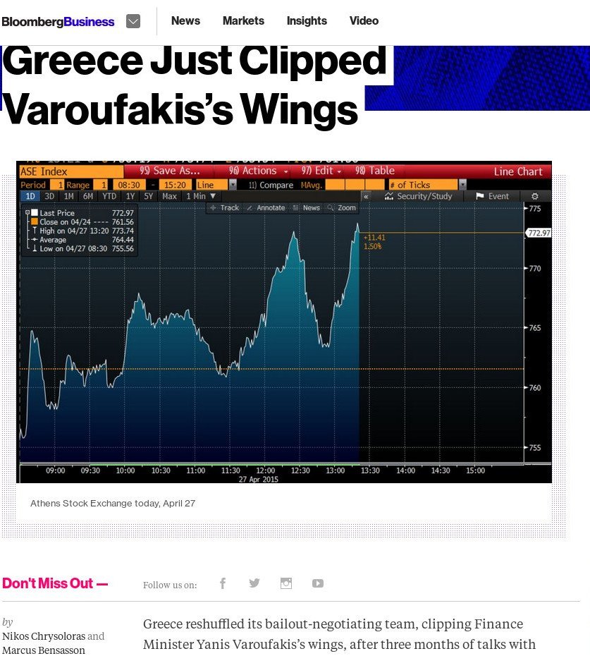 Bloomberg: Οι αγορές χαίρονται που κόπηκαν τα φτερά του Βαρουφάκη | iefimerida.gr 1