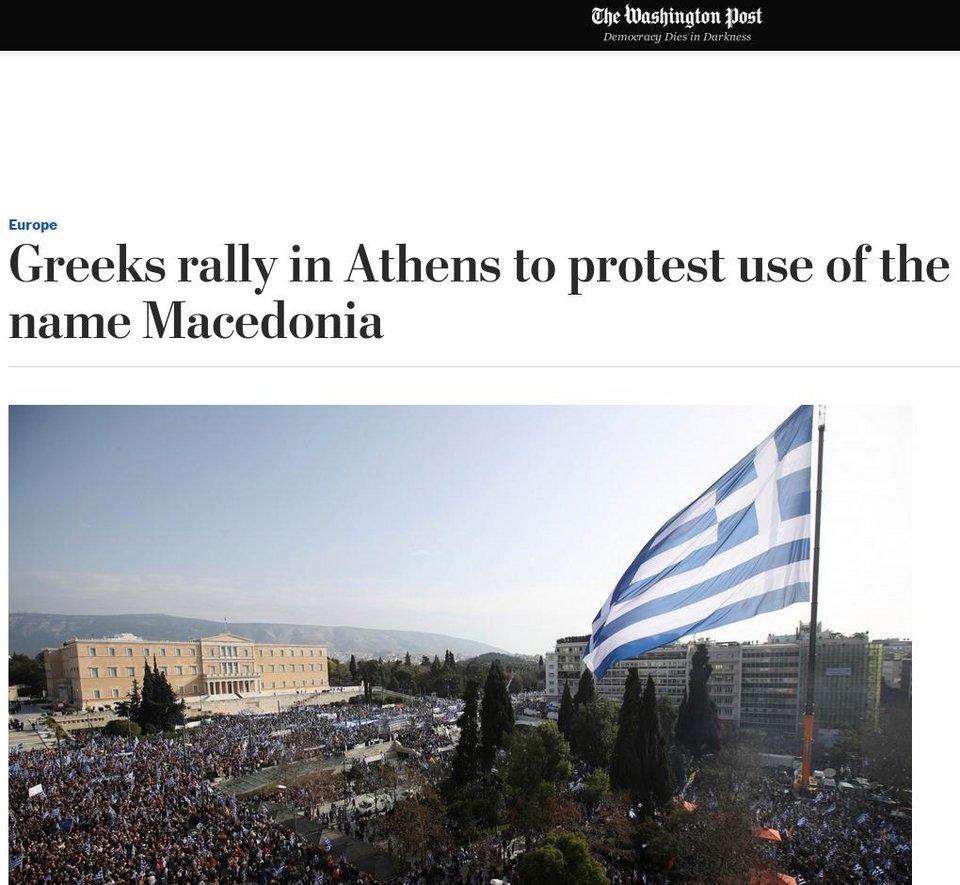 Τι γράφουν τα διεθνή ΜΜΕ για το ογκώδες συλλαλητήριο στην Αθήνα για το όνομα «Μακεδονία» | iefimerida.gr 7