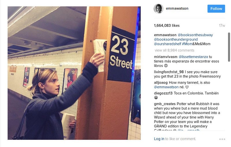 Η Έμμα Ουάτσον κρύβει βιβλία στο μετρό της Νέας Υόρκης [εικόνες-βίντεο] | iefimerida.gr 1