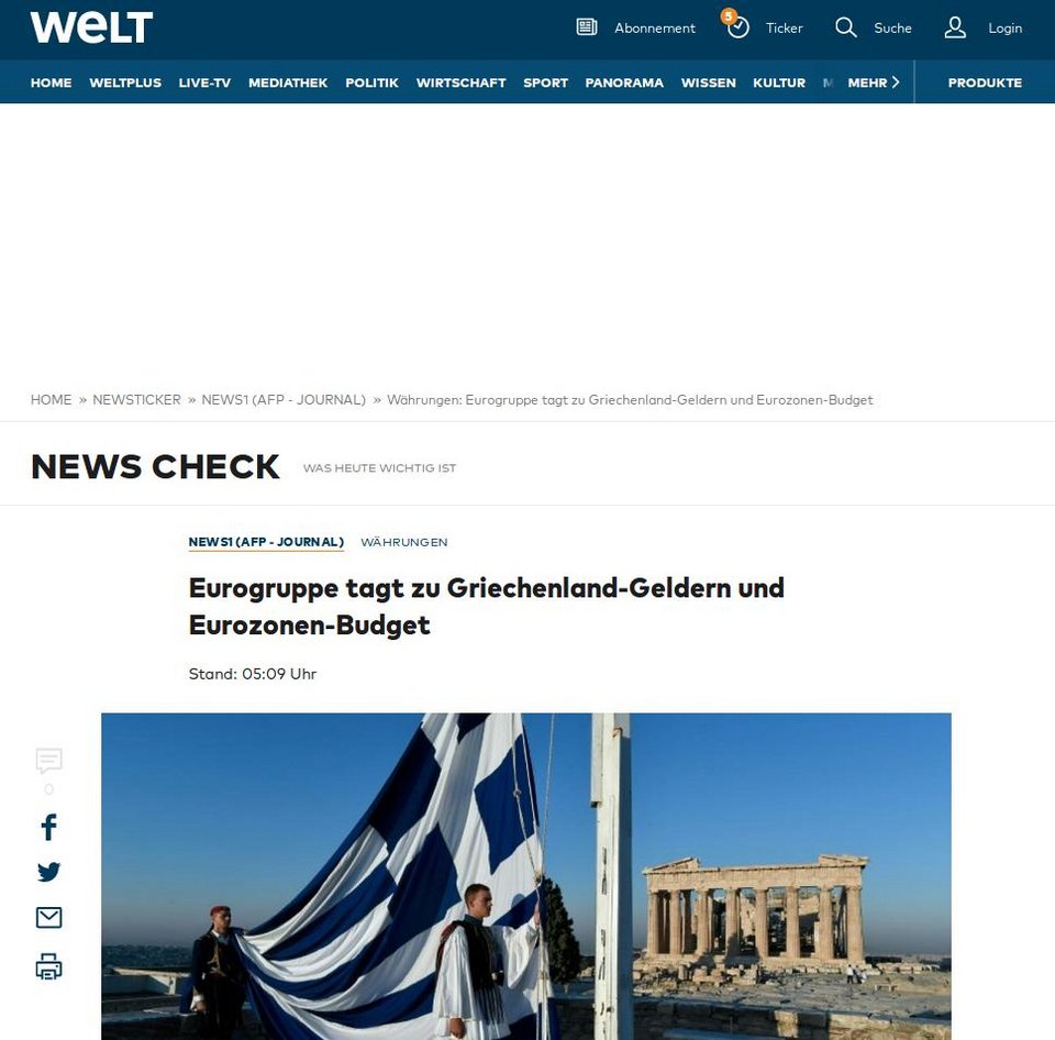 Γερμανικός Τύπος για Eurogroup: Η Ελλάδα μάλλον χάνει τη δόση του 1 δισ. | iefimerida.gr 1