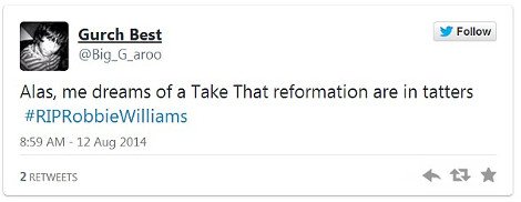 Γκάφα ολκής: Χρήστες του Twitter πέθαναν τον τραγουδιστή Ρόμπι Γουίλιαμς [εικόνες] | iefimerida.gr 1