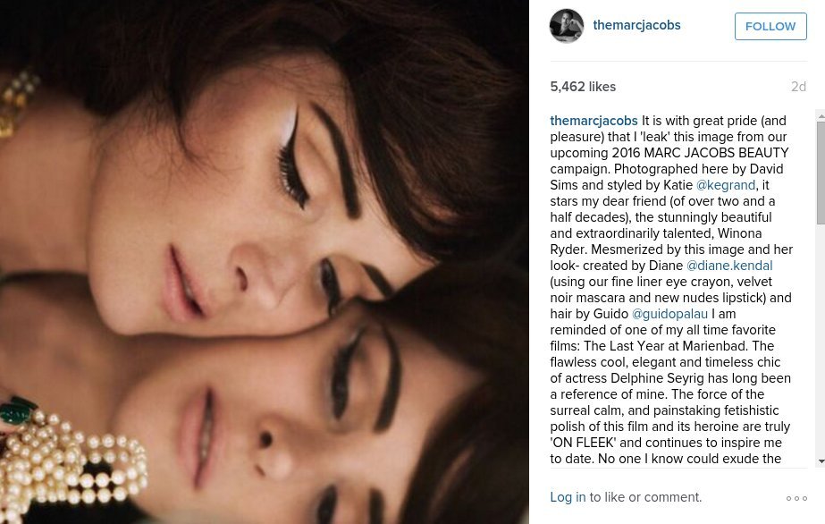 Χαμός στο Instagram με τα post του Μαρκ Τζέικομπς και της Γουινόνα Ράιντερ [εικόνες] | iefimerida.gr 1