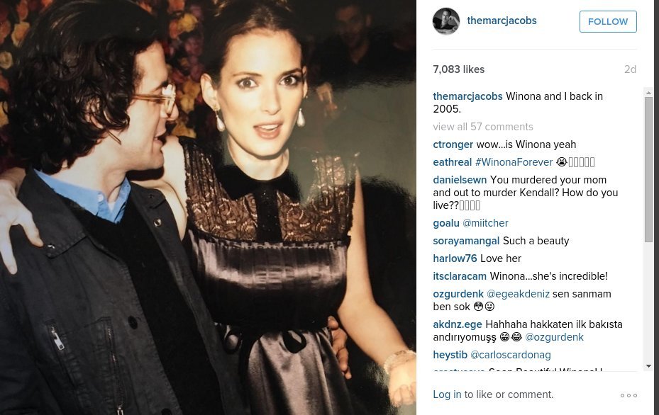 Χαμός στο Instagram με τα post του Μαρκ Τζέικομπς και της Γουινόνα Ράιντερ [εικόνες] | iefimerida.gr 6