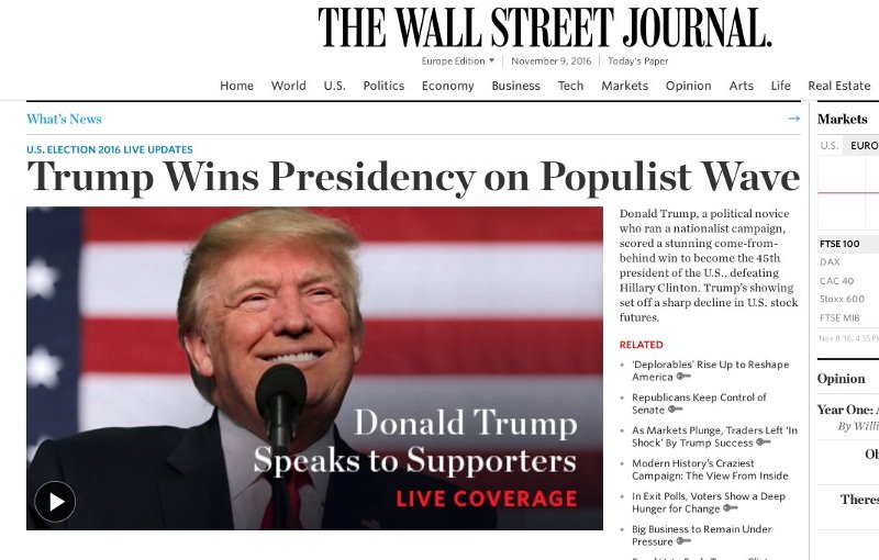 Οι πρώτες αντιδράσεις των αμερικανικών ΜΜΕ στην απρόσμενη νίκη Τραμπ [εικόνες] | iefimerida.gr 1