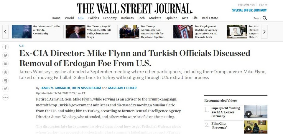 WSJ: Ο Μάικλ Φλιν υποσχέθηκε στον Ερντογάν να του παραδώσει τον ιμάμη Γκιουλέν | iefimerida.gr 0