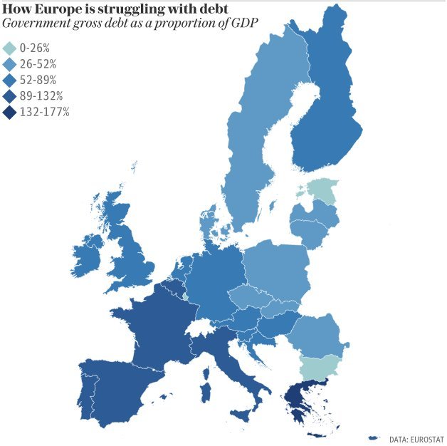 Telegraph: Η Ελλάδα δεν είναι η μόνη που πνίγεται στο χρέος -Τι γίνεται στις άλλες χώρες της ΕΕ [εικόνες] | iefimerida.gr 0