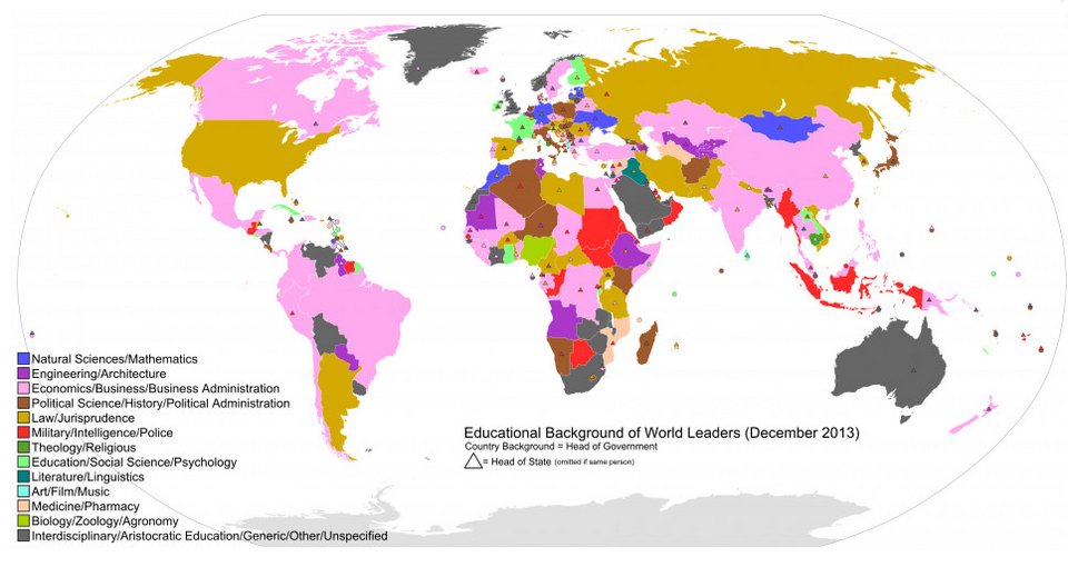 Τι σπουδάζουν οι αρχηγοί των χωρών πριν κυβερνήσουν – Παγκόσμιος χάρτης δείχνει τις διαφορές σε κάθε χώρα [εικόνα] | iefimerida.gr 0