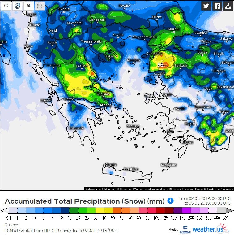 Καλλιάνος: Σε αυτές τις περιοχές της χώρας θα πέσει το περισσότερο χιόνι [χάρτης] | iefimerida.gr 0