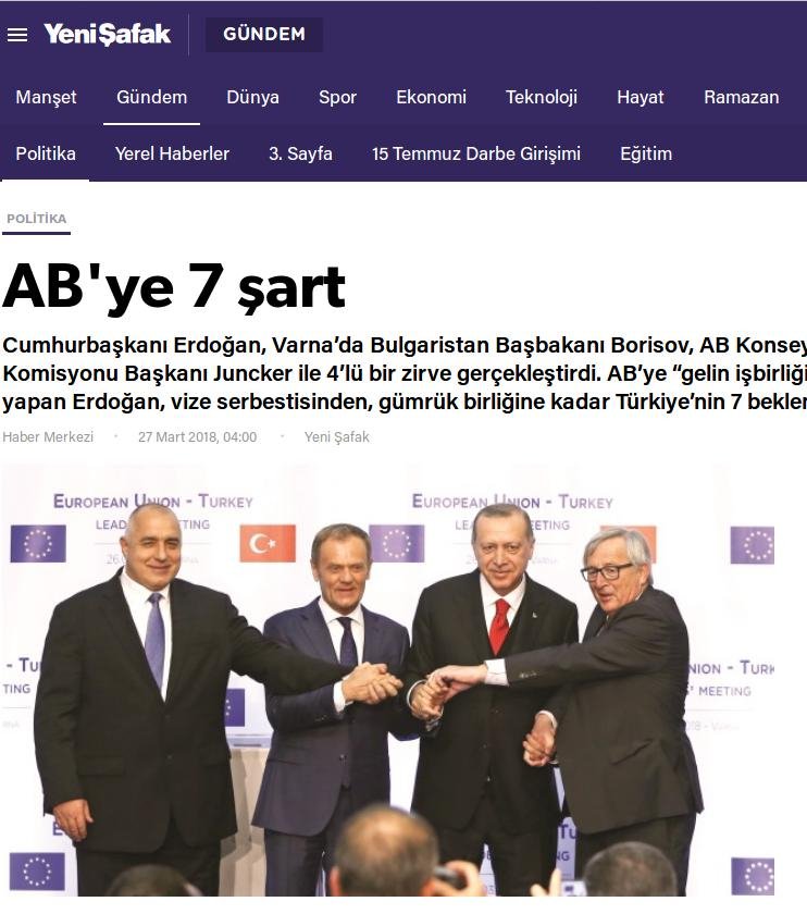 Τα τουρκικά ΜΜΕ για την ευρωτουρκική σύνοδο στη Βάρνα -«Εκρυψαν» τις πιέσεις της ΕΕ στην Αγκυρα | iefimerida.gr 1