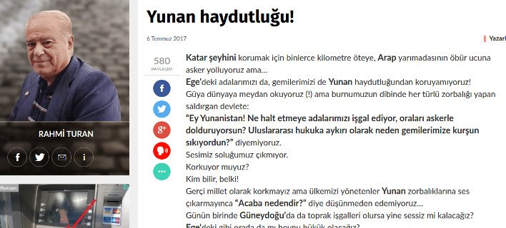 Προκλητικό τουρκικό δημοσίευμα: Οι Ελληνες λήσταρχοι και πειρατές έχουν υπό κατοχή τα νησιά μας στο Αιγαίο! | iefimerida.gr 0
