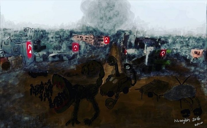 O πίνακας που ανήρτησε στα social media η Ζέχρα Ντογάν με την καταστροφή της Νουσαϊμπίν