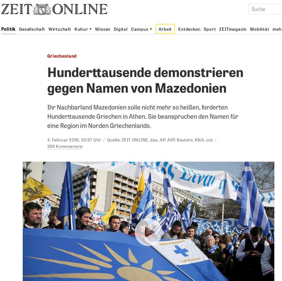 Τι γράφουν τα διεθνή ΜΜΕ για το ογκώδες συλλαλητήριο στην Αθήνα για το όνομα «Μακεδονία» | iefimerida.gr 3