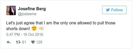 Αστείρευτο χιούμορ από τη σύζυγο του Μπεργκ - Το σχόλιο για το πεσμένο σορτσάκι του Σουηδού [εικόνα] | iefimerida.gr 0