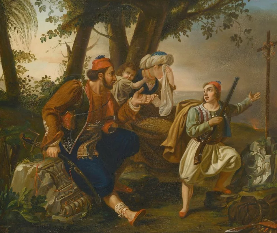 Ο Όρκος του Νεαρού Αγωνιστή, περ. 1830 Michel Philibert Genod (1796-1862) Ελαιογραφία σε μουσαμά, 60 εκ. x 73,5 εκ. © Συλλογή Θανάση και Μαρίνας Μαρτίνου