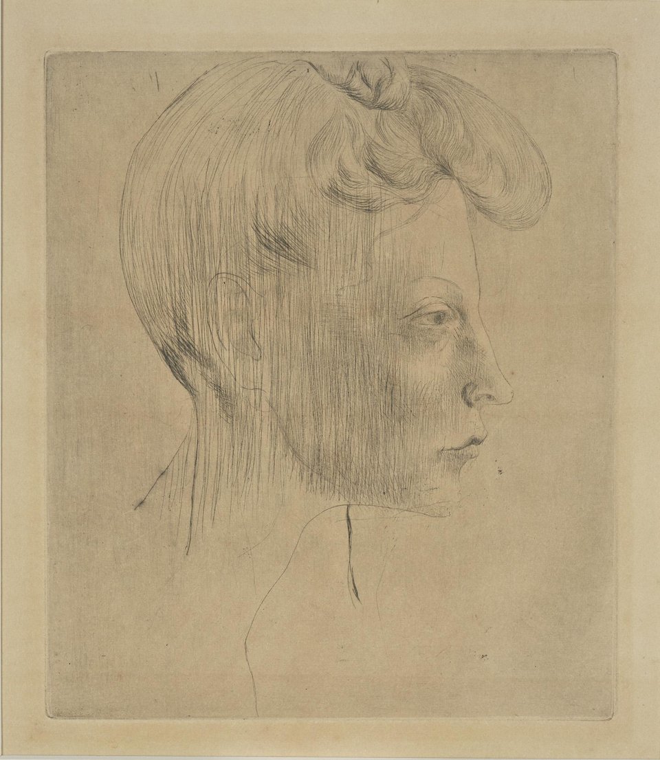 Picasso Pablo (Πικάσο Πάμπλο, 1881-1973) Γυναικείο προφίλ 1905Οξυγραφία (ακιδογραφία), 65 x 50,5 cm