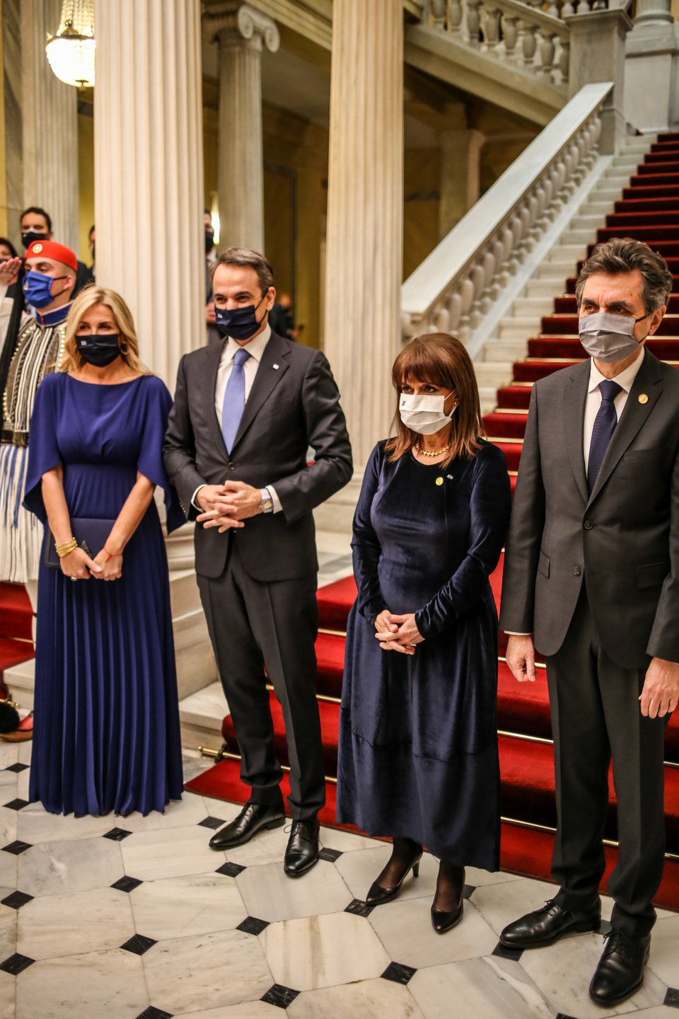 Μαρέβα και Κυριάκος Μητσοτάκης, Κατερίνα Σακελλαροπούλου και Παύλος Κοτσώνης / Φωτογραφία: ΓΙΩΡΓΟΣ ΠΑΠΑΔΑΚΗΣ/EUROKINISSI