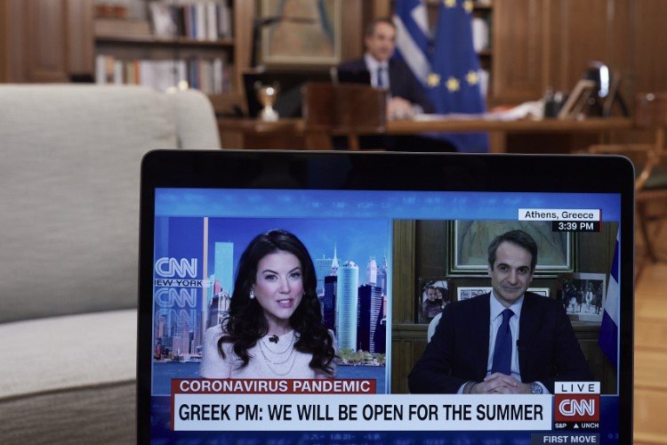 Μητσοτάκης στο CNN: θα προβούμε σε σχετικές ανακοινώσεις για χαλάρωση lockdown εντός των επομένων 48 ωρών -Φωτογραφία: ΓτΠ/Δημήτρης Παπαμήτσος