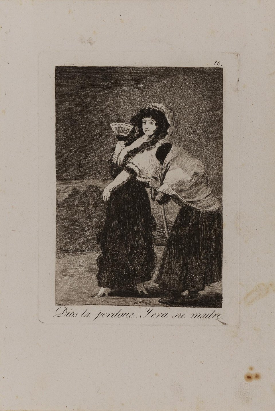 Goya y Lucientes Francisco (Γκόγια υ Λουθιέντες Φρανθίσκο, 1746-1828)Ο Θεός να τη συγχωρέσει: και ήταν η μάνα της 1803Οξυγραφία και στιλβωμένη ακουατίντα, 19,9 x 15 εκ. / Εθνική Πινακοθήκη