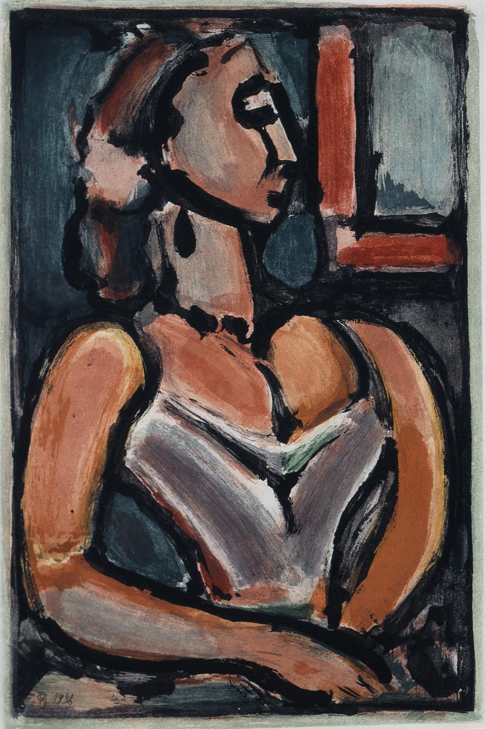 Rouault Georges (Ρουώ Ζώρζ, 1871-1958)Υπερήφανη γυναίκα 1938Έγχρωμη οξυγραφία, 44,3 x 34 εκ. / Εθνική Πινακοθήκη