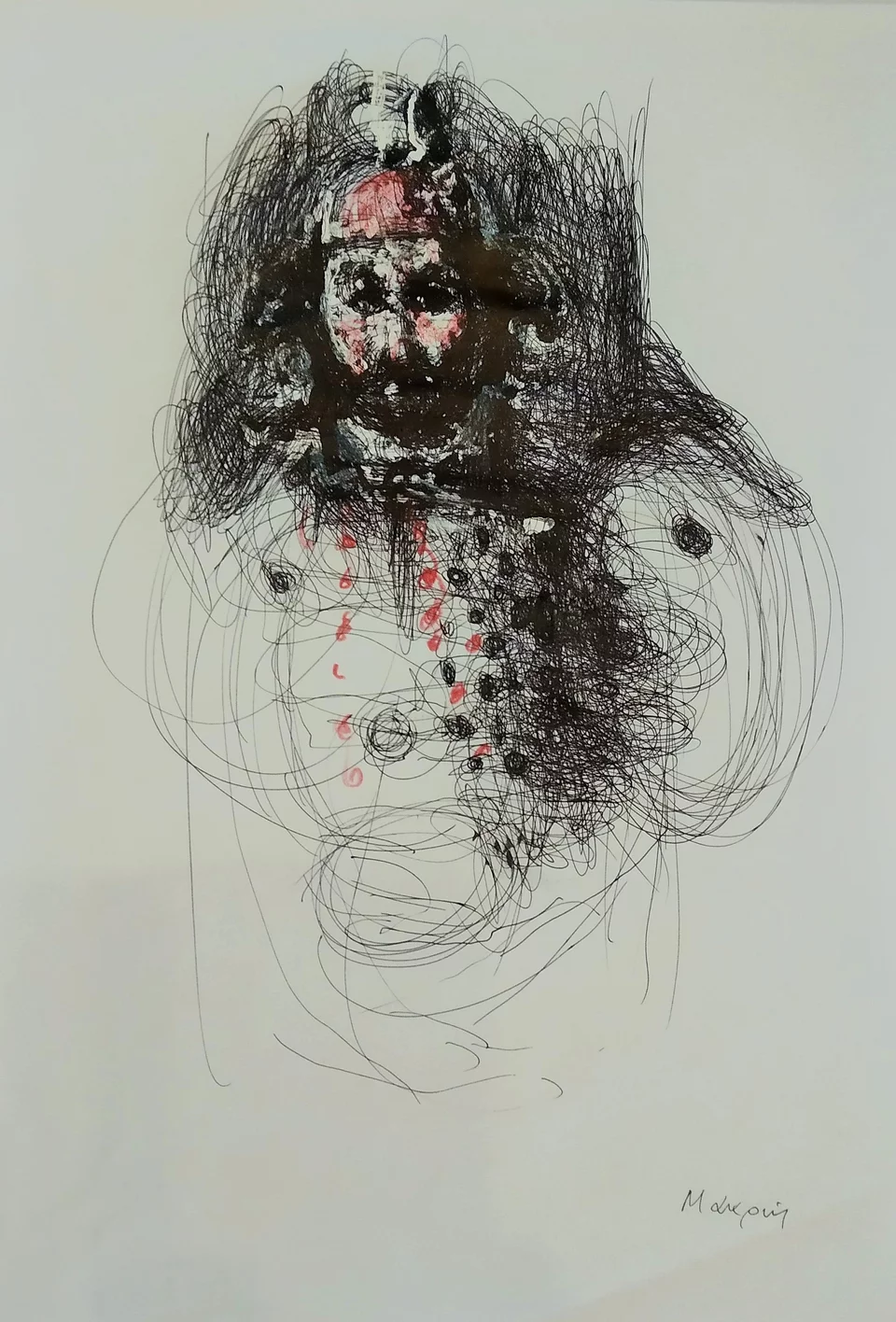 Θεόφιλος Χατζημιχαήλ, 2020 Μελάνι, gouache και χρωματιστό μολύβι σε χαρτί 30x21 εκ. 