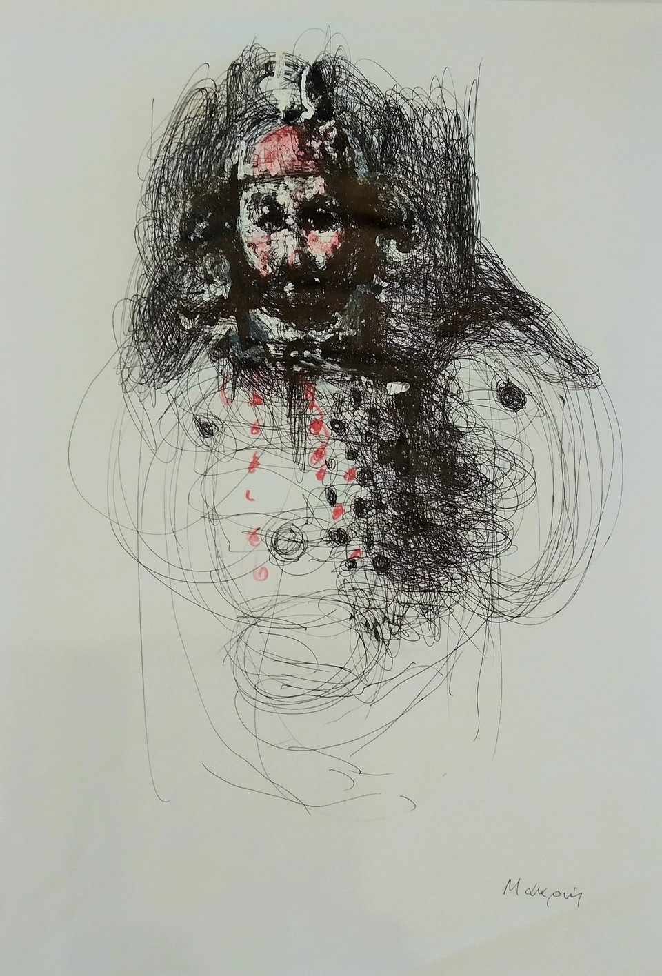 Θεόφιλος Χατζημιχαήλ, 2020 Μελάνι, gouache και χρωματιστό μολύβι σε χαρτί 30x21 εκ.