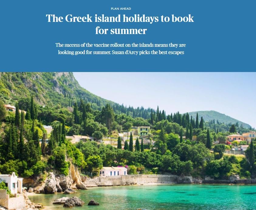 Το δημοσίευμα της εφημερίδας Sunday Times για τα ελληνικά νησιά