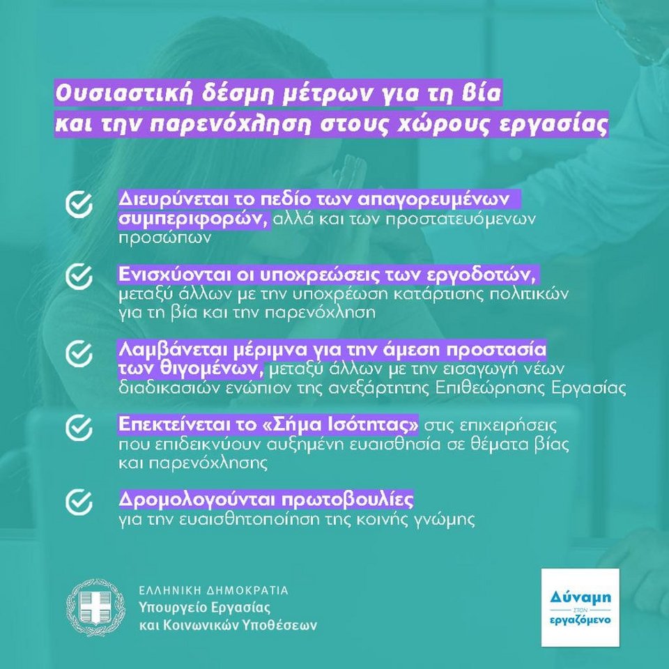 Τα μέτρα για την αντιμετώπιση της βίας σε χώρους εργασίας