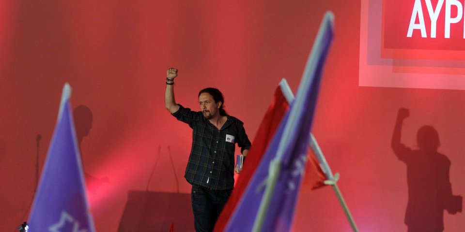Ο Ιγκλέσιας στην προεκλογική συγκέντρωση του ΣΥΡΙΖΑ τον Σεπτέμβριο του 2015 /Φωτογραφία: EUROKINISSI/ΤΑΤΙΑΝΑ ΜΠΟΛΑΡΗ