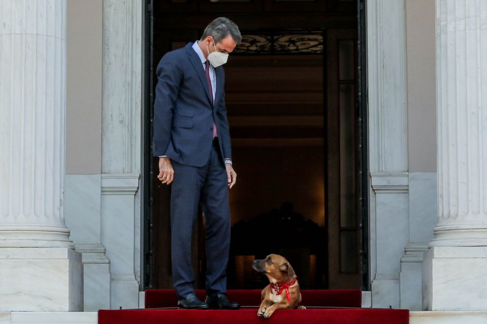 Ο πίνατ στο μέγαρο μαξίμου με τον πρωθυπουργό Κυριάκο Μητσοτάκη