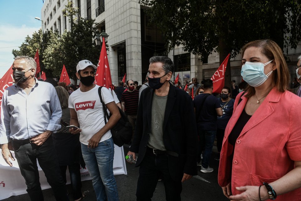 Πάνος Σκουρλέτης, Ευκλείδης Τσακαλώτος και Μαριλίζα Ξενογιαννακοπούλου