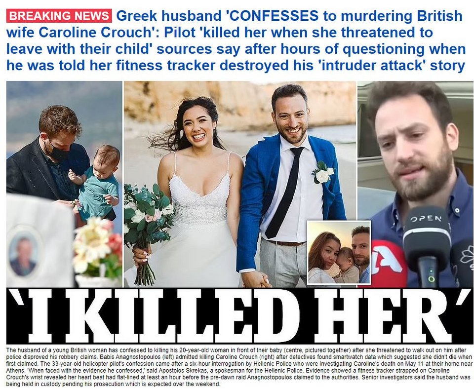 «Εγώ τη σκότωσα», γράφει για τον φόνο στα Γλυκά Νερά η Daily Mail