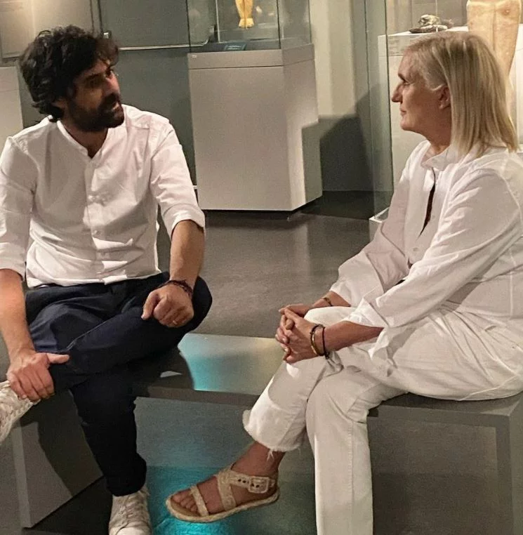 Με τον Φιλίπο Κοσμέλι κατά τη διάρκεια του γυρίσματος /Ιnstagram